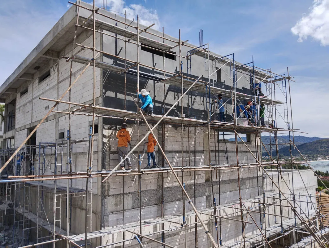 Villa construction in progress by Samui Modern Construction on Koh Samui